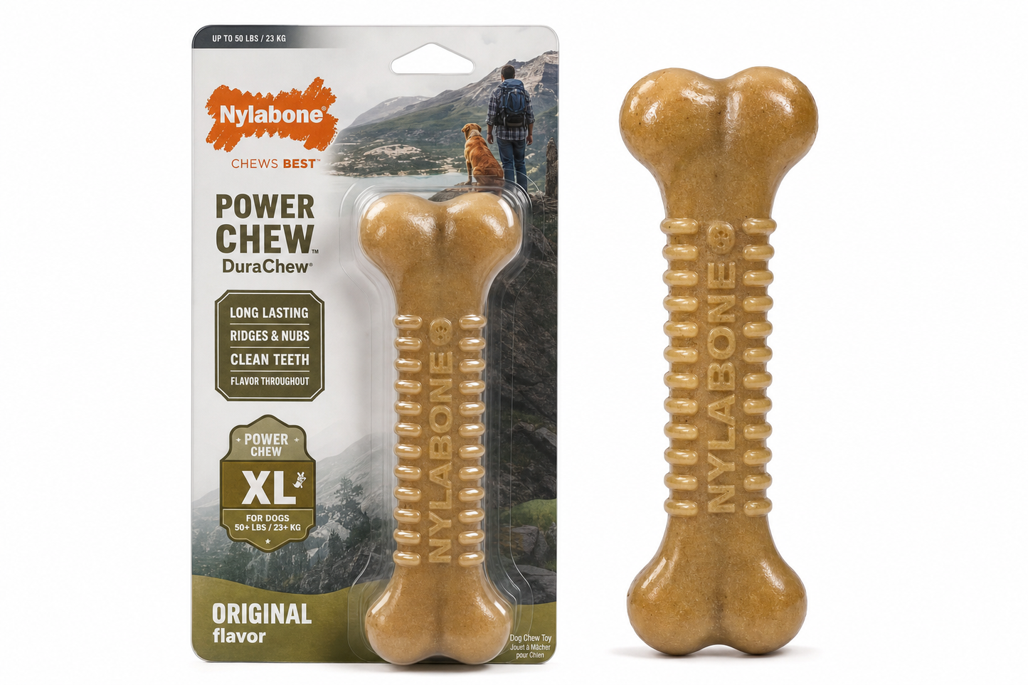 Nylabone Power Chew Bone — XL Extreme Chewing — for Large Breeds — German Shepherd, Labrador, Bernese Mountain Dog