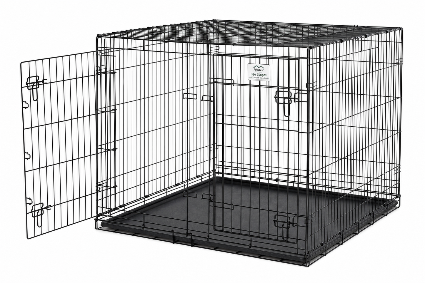 MidWest LifeStages 48-Inch Double-Door Dog Crate — for Large Breeds — Great Dane, Mastiff, German Shepherd