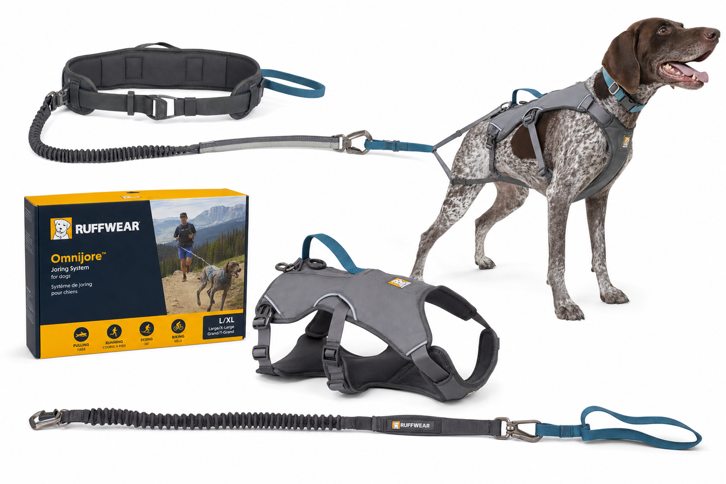 Ruffwear Omnijore Joring System — Human & Dog Kit — for Large Breeds — German Shepherd, Labrador, Bernese Mountain Dog