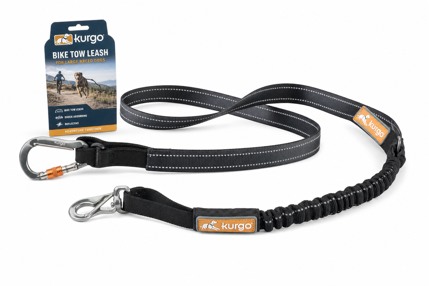 Kurgo Bike Tow Leash — Dog Cycling Attachment — for Large Breeds — German Shepherd, Labrador, Bernese Mountain Dog