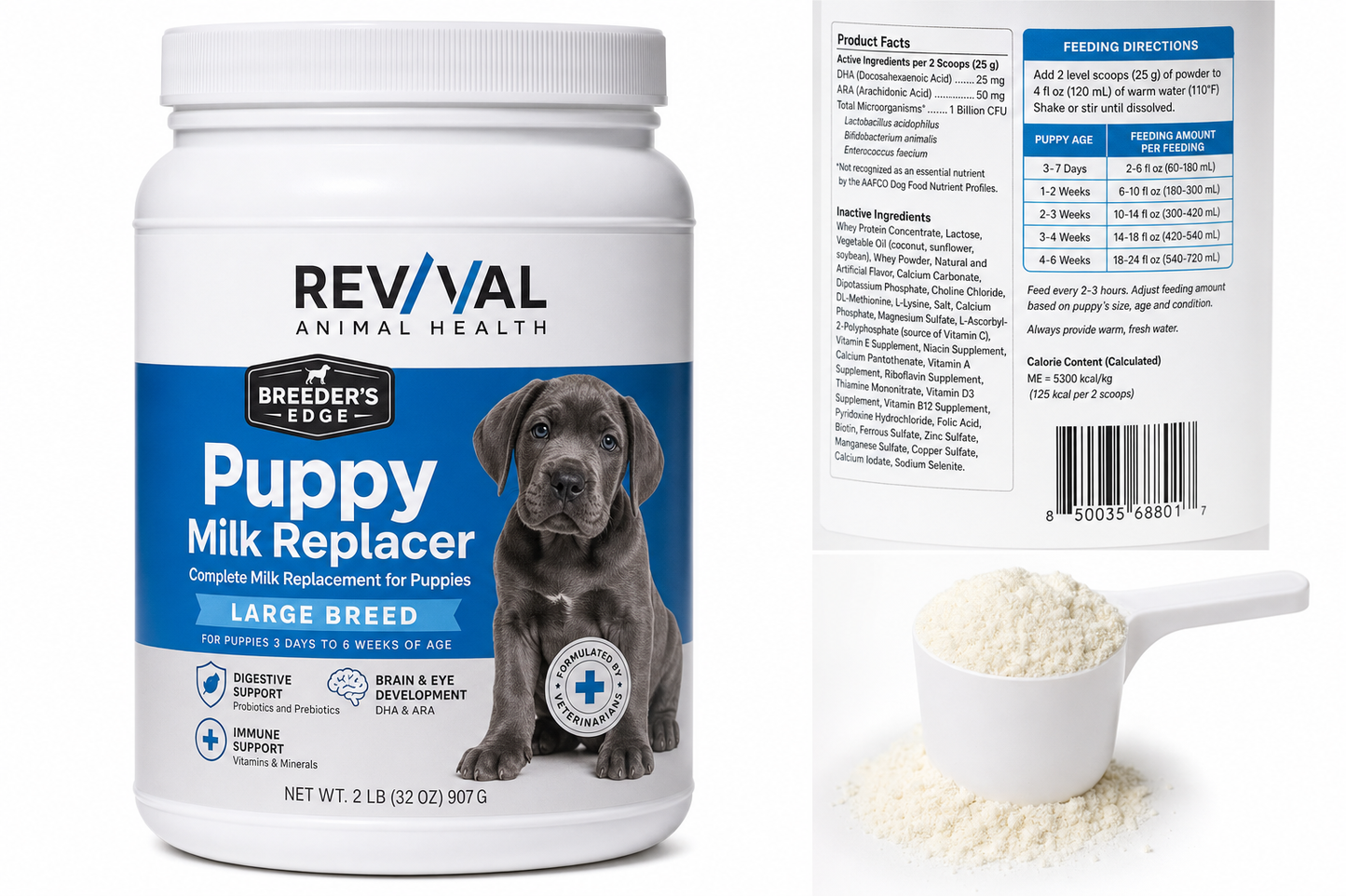 Revival Animal Health Breeder's Edge Puppy Milk Replacer — for Large Breed Dogs — Great Dane, Mastiff, Rottweiler