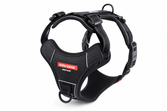 EzyDog Chest Plate Dog Harness — No-Chafe Design — for Large Breeds — Great Dane, Mastiff, Rottweiler, German Shepherd