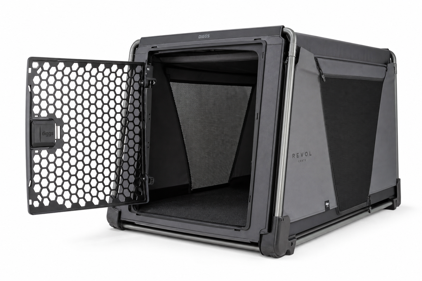 Diggs Revol Dog Crate — Collapsible Designer — for Large Breeds — Great Dane, Mastiff, German Shepherd