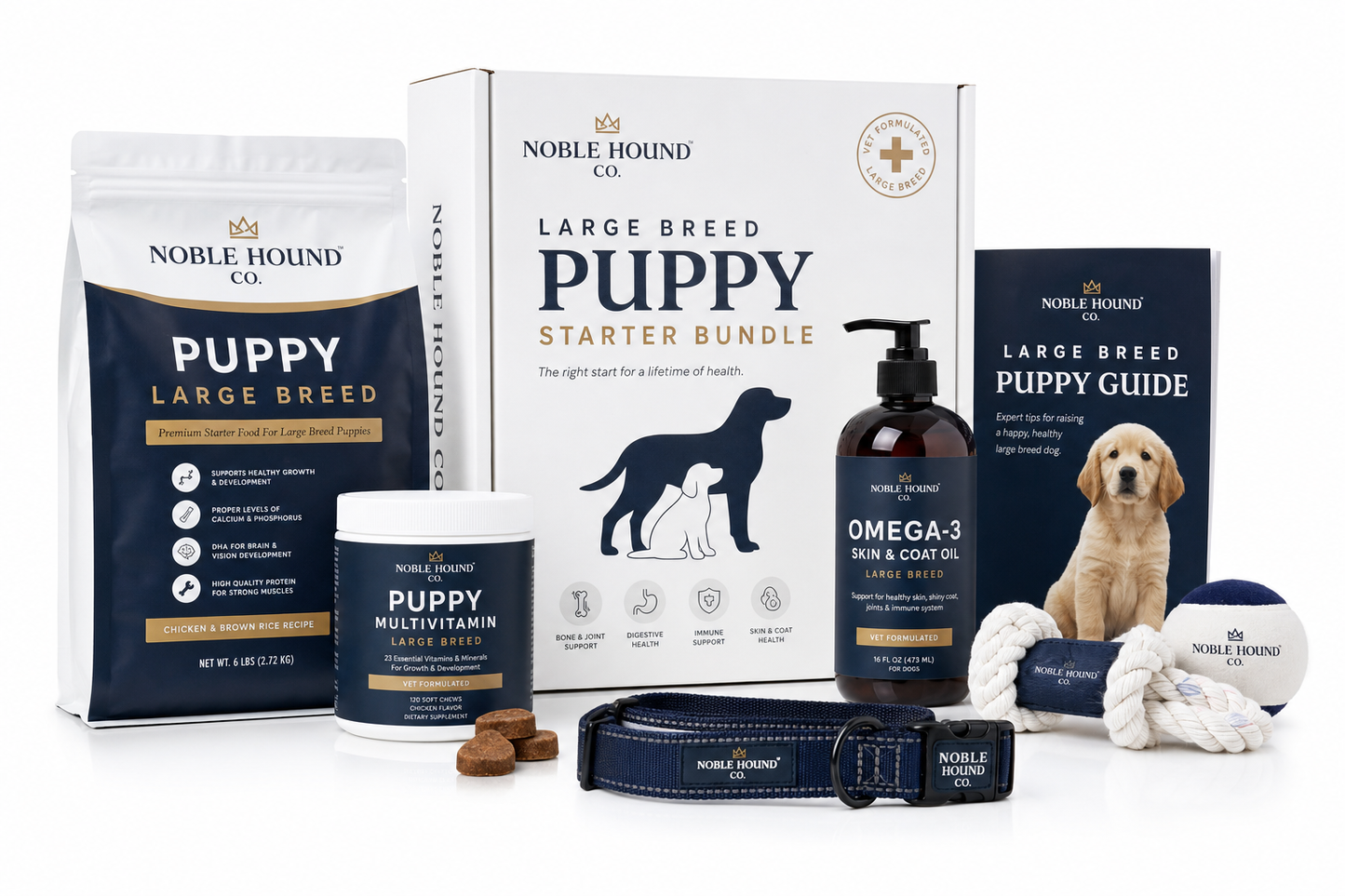 Noble Hound Co. Large Breed Puppy Starter Bundle — for Large Breed Dogs — Great Dane, Mastiff, Rottweiler