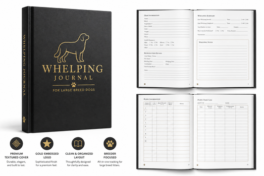 Noble Hound Co. Whelping Journal — Professional Hardcover — for Large Breed Dogs — Great Dane, Mastiff, Rottweiler