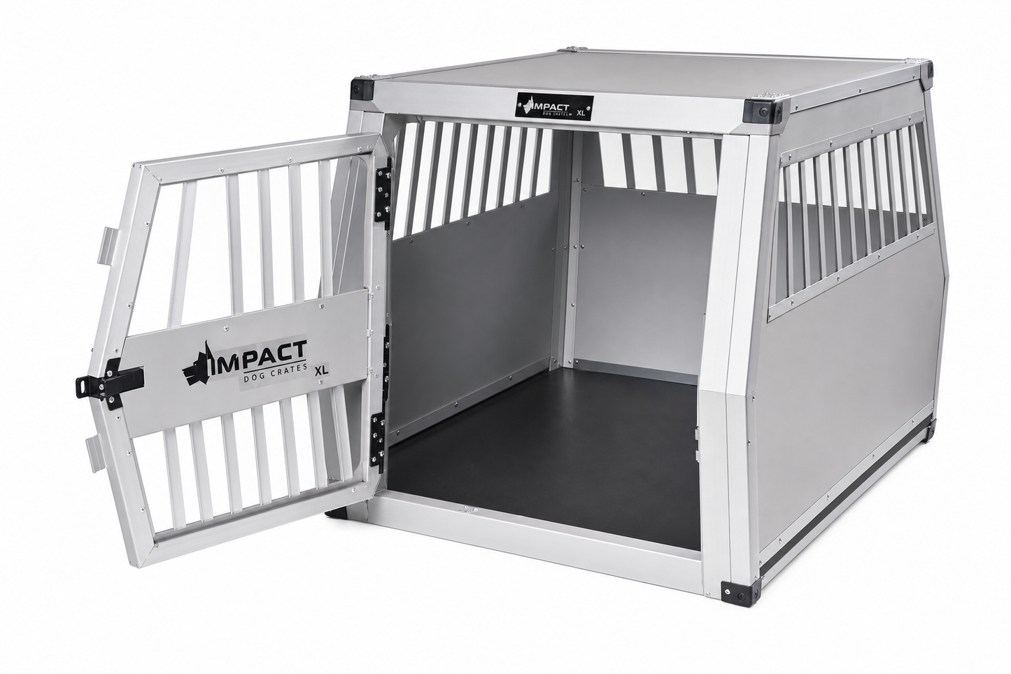 Impact Dog Crates XL Side-Entry Aluminum Crate — for Large Breeds — Great Dane, Mastiff, German Shepherd