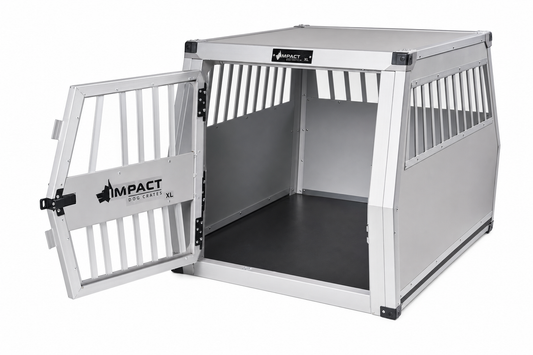 Impact Dog Crates XL Side-Entry Aluminum Crate — for Large Breeds — Great Dane, Mastiff, German Shepherd