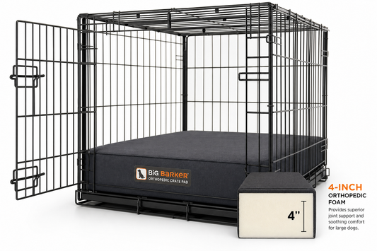 Big Barker Orthopedic Crate Pad — 4-Inch Foam — for Large Breeds — Great Dane, Mastiff, German Shepherd