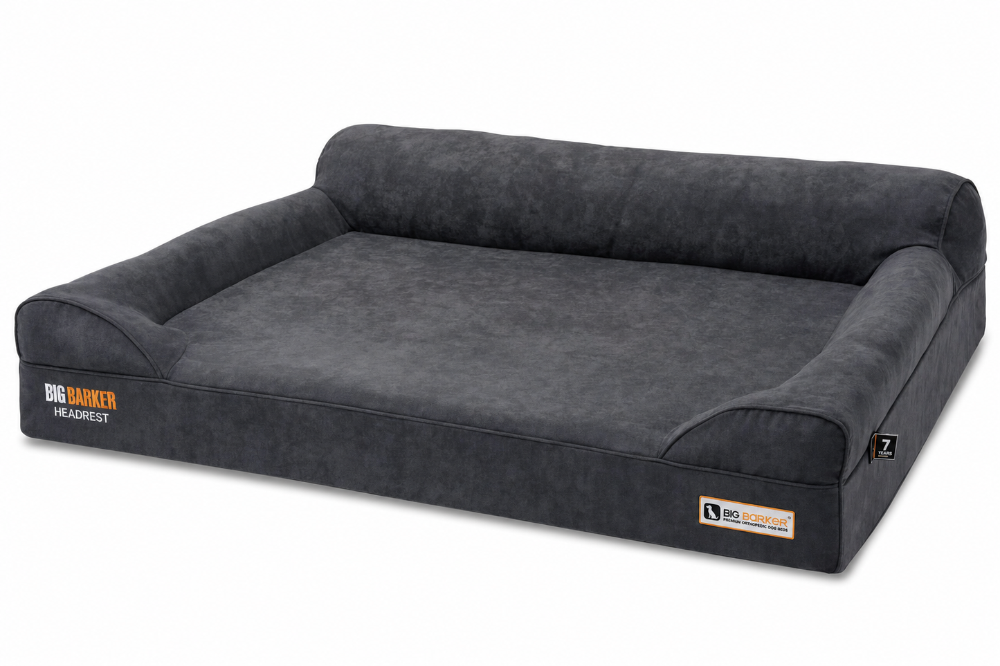 Big Barker Headrest Orthopedic Dog Bed — for Large Breeds — Great Dane, Mastiff, Bernese Mountain Dog