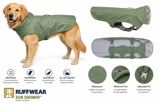 Ruffwear Sun Shower Dog Rain Jacket — for Large Breeds — German Shepherd, Labrador, Bernese Mountain Dog